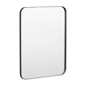 Tempered Glass Rounded Rectangle Framed Wall-Mounted Bathroom Vanity Mirror - 1 of 1