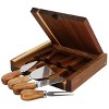 MegaChef Acacia Wood 5 Piece Square Cheese Board with Knife Set - 2 of 4