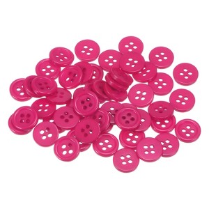 Unique Bargains Resin Craft Snap Round Flat 4-Hole Sewing Buttons 50 Pcs - 1 of 4