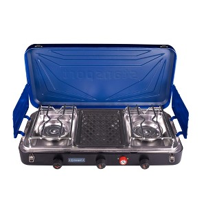 Stansport Double Burner and Grill Propane Stove Blue - 1 of 4