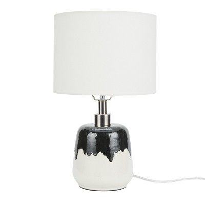 18" Black/White Abstract Splash Ceramic Table Lamp - Nourison