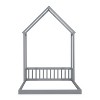 VYNXARIA Gray Full Sized All - Roof - Frame Floor Bed with Headboard Guardrail and No Slats - 3 of 4
