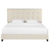 NicBex Modern Queen/King Upholstered Platform Bed Frame with Tufted Headboard,Solid Wood Slats Support,Box Spring Needed,Easy Assembly,Beige - 4 of 4