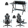 Costway Gaming Desk&Massage Gaming Chair Set w/ Footrest Monitor Shelf Power Strip White - 2 of 4
