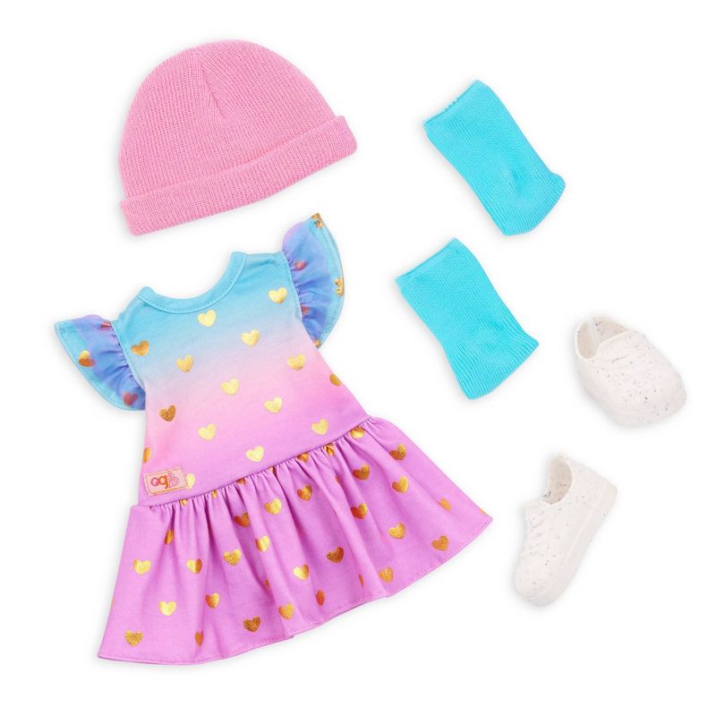 Our Generation Lovely Hearts Pink Hat &#38; Gradient Dress Outfit for 18&#34; Dolls, 1 of 7