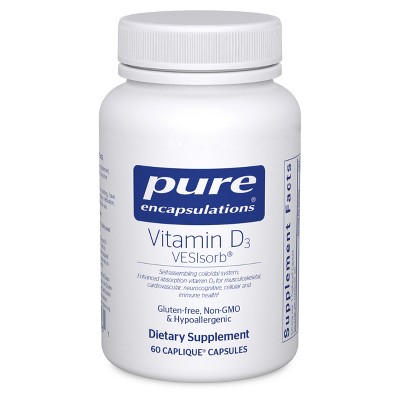 Pure Encapsulations Vitamin D3 VESIsorb - Supports Bones, Heart, Colon, Breast Health, and Enhanced Vitamin D Absorption* - 60 Caplique Capsules