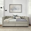 NicBex Twin Size Daybed with Storage Upholstered Linen Fabric Day Bed with 2 Spacious Drawers and Tufted Button for Living Room and Bedroom - 3 of 4