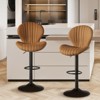 Dexmalle Set of 2 Swivel Bar Stools with High Backrest,Brown - 3 of 4