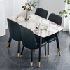 5-Piece Dining Set with Spacious Table and 4 PU Armless Chairs - 4 of 4