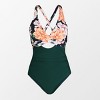 Women's Floral One Piece Swimsuit Crisscross Wrapped Back Tie Bathing Suit - Cupshe - 3 of 4