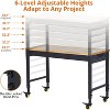 Adjustable Workbench 2000 Lbs Capacity, Rubber Wood Table Heavy Duty Workstation with Hardwood Top, Power Outlets,Metal Frame,Swivel Casters - 3 of 4