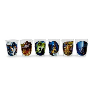 Silver Buffalo Star Wars Original Trilogy 1.5-Ounce Mini Shot Glasses | Set of 6 - 1 of 4