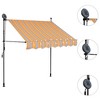 vidaXL Manual Retractable Awning with LED 78.7" Yellow and Blue - 3 of 4