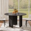 Wooakway 46" Round Oak Wood Dining Table with 3 Legs Contemporary Kitchen Table with Solid Wood Base for 4 Seats - 4 of 4