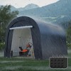 Heynemo Domed Carport with 4 Cloth Bags, Portable Garage with 2 Roll-up Doors, Heavy Duty Car Canopy Party Tent, Storage Shelter Shed - 2 of 4
