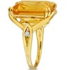 EVERLY JEWELRY | Yellow Silver 10 3/4 ct TGW Octagon-Cut Citrine and White Topaz Solitaire Ring - 2 of 4