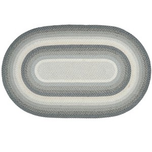Earth Rugs Gray, Sand & Ivory Oval Braided Rug – Handcrafted Rustic Accent - 1 of 1