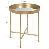 Kate and Laurel Celia Round Metal Side Table, 18.25x18.25x22, Gold and Mirror - 2 of 4