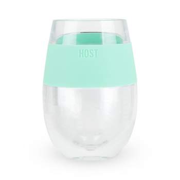 HOST Wine Freeze Double-Walled Stemmed Wine Glasses Freezer Cooling Cups  with Active Cooling Gel and Insulated Silicone Grip, 6.5 Oz Plastic  Tumblers, Marble, Set of 2 – Host
