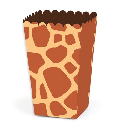 Big Dot of Happiness Giraffe Print - Safari Party Favor Popcorn Treat Boxes - Set of 12