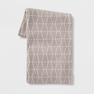 Reversible Knit Geo Throw Blanket Tan White Project 62 Target