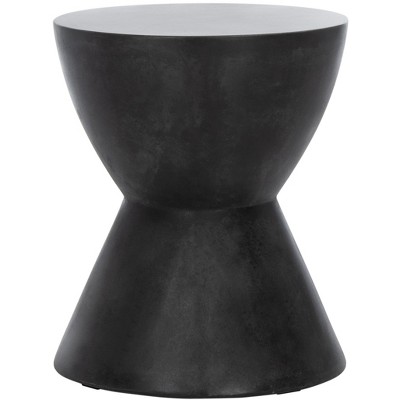 Athena Indoor/Outdoor Modern Concrete Round Accent Table - Black - Safavieh