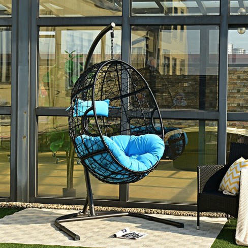 Stand Hanging Cushioned Swing Egg Chair, Indoor Hammock Chairs