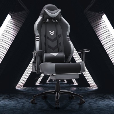 COLAMY Big and Tall Gaming Chair 350lbs-Racing Computer Gamer Chair, Ergonomic High Back PC Chair with Wide Seat, Black with Footrest