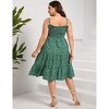 Clearlove Plus Size Summer Dresses Women’s Sleeveless Square Neck Smocked Flowy Ruffle A Line Maxi Dress - 2 of 4