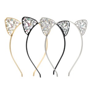 Unique Bargains Women's Elegant Faux Diamond Headband Multicolor 3 Pcs - 1 of 4