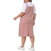 Agnes Orinda Women's Plus Size Overall Frayed Adjustable Strap Denim Suspender Shift Dresses - 4 of 4