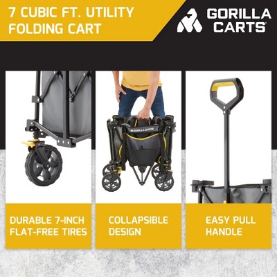 Gray Heavy Duty Collapsible Outdoor Utility Wagon with Wheels