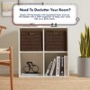 Ornavo Home 2 Pack Paper Wicker Storage Shelf Basket Cube Bin with Handles - 3 of 4