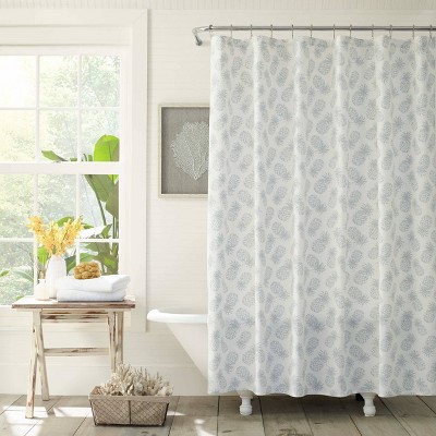 Tossed Pineapple Shower Curtain White/Gray - Tommy Bahama