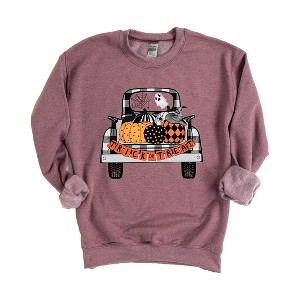 Simply Sage Market Women's Graphic Sweatshirt Trick Or Treat Truck - 1 of 4
