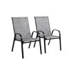 4 Piece Patio Chairs, Outdoor Camping Chairs With Breathable Textilene Fabric, Set Of 4 Garden Chairs With Armrest High Backrest-Cuddlewood - 2 of 4