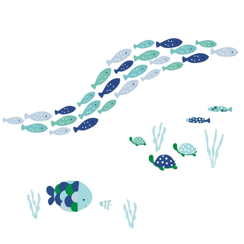 Lambs & Ivy Oceania Aqua/Blue Aquatic Fish Wall Decals/Stickers, 1 of 4