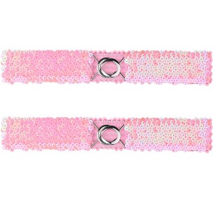 INSPIRE CHIC Women's Skinny Elastic Sequins Decor Stretchy Waist Belts for Dresses 2 Pcs 25.19" - 1 of 4