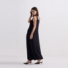 Reistor Womens Tie-Detail Maxi Dress in Black - 3 of 4
