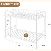 Twin Size Metal Bunk Bed Frame, Industrial Heavy Duty Bunkbeds with Safety Guard Rails and Space-Saving Design, for School Apartment - 2 of 4