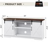 Farmhouse TV Stand for 65 Inch TV, Entertainment Center with Sliding Barn Door and Adjustable Shelves - 2 of 4