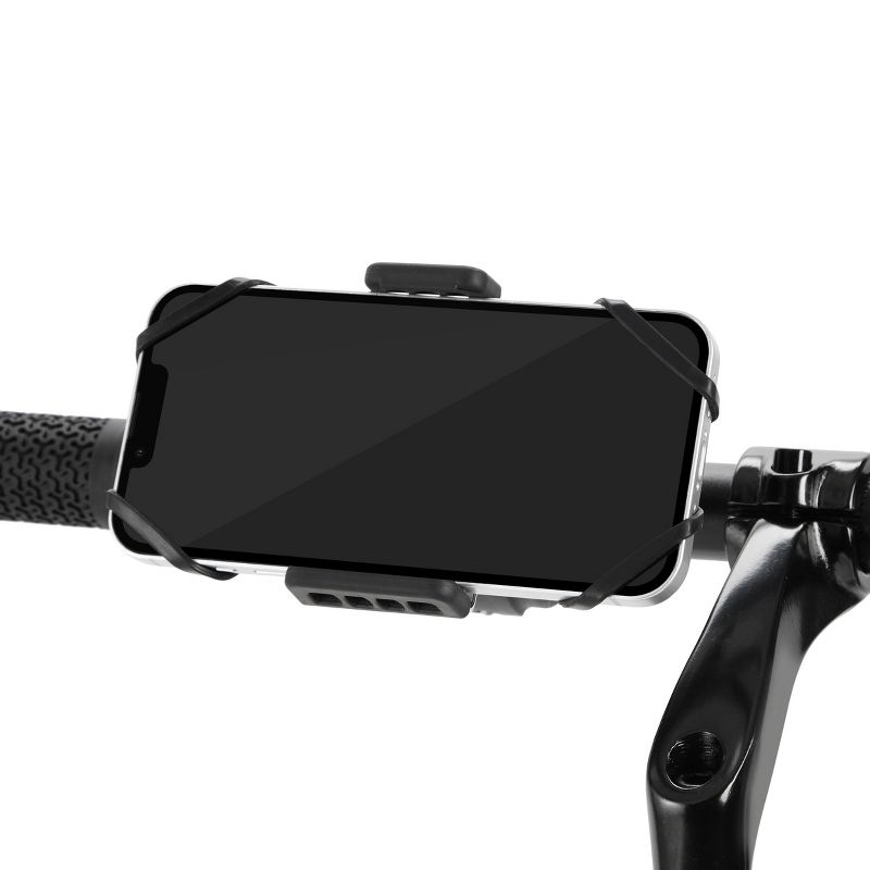 ionX Bike Phone Holder Mount with Rubber Bands, 360 Adjustable for Bicycle Scooter Compatible with iPhone Cell Phones GPS (Max 6.8 inch), 3 of 9