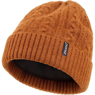 ZUPPAD Adult General Sizing Cable Beanie Hat for Men Women,Large Knit with Fleece Lining,Winter Ski Hats for Cold Weather Hats XX Large 1 Pack