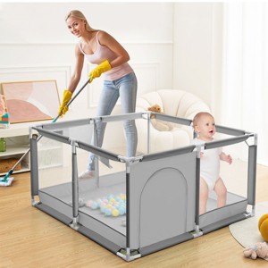 GOTGELIF 50"x50" 4-Panel Baby Playpen Spacious & Secure Portable Playard - 1 of 4