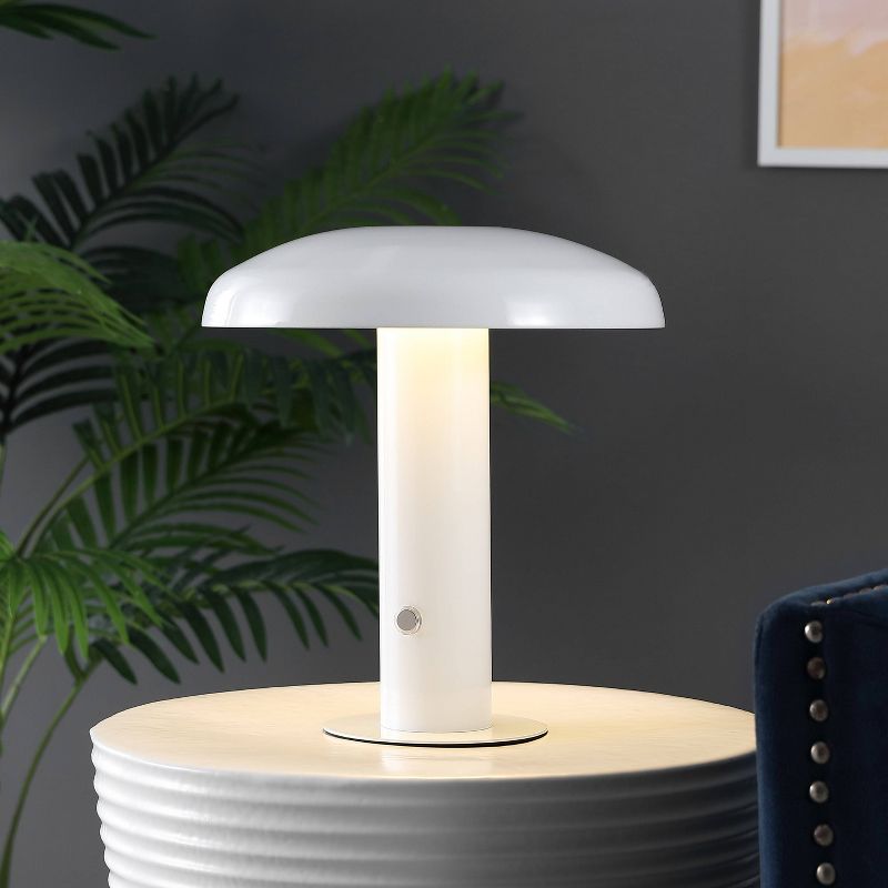 11" Suillius Contemporary Bohemian Rechargeable/Cordless Iron LED Mushroom Table Lamp - JONATHAN Y, 2 of 10