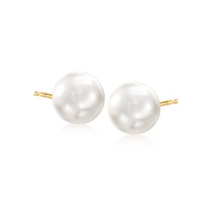 Ross-Simons 9-10mm Cultured Pearl Stud Earrings in 14kt Yellow Gold - 1 of 4