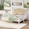 NicBex Full/Queen Size Vintage Platform Bed Frame with Natural Rattan Headboard and Footboard,No Box Spring Needed,Solid Pine Wood,White - 4 of 4