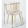 Kumasinova Set of 2 Short Fur Upholstered Dining Chairs, Ergonomic Kitchen Chairs with Wood Grain Metal Legs, Velvet Dining Room Chairs - 2 of 4
