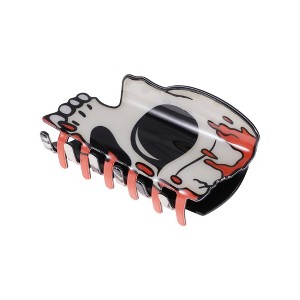 Unique Bargains Women's Halloween Skeleton Claw Clip Black Red 1 Pc - 1 of 4