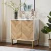 CENGHU Storage Cabinet, Modern Buffet Sideboard Cabinet with Storage, White and Gold Cabinet for Bedroom, Living Room, Dining Room, Hallways - 2 of 4